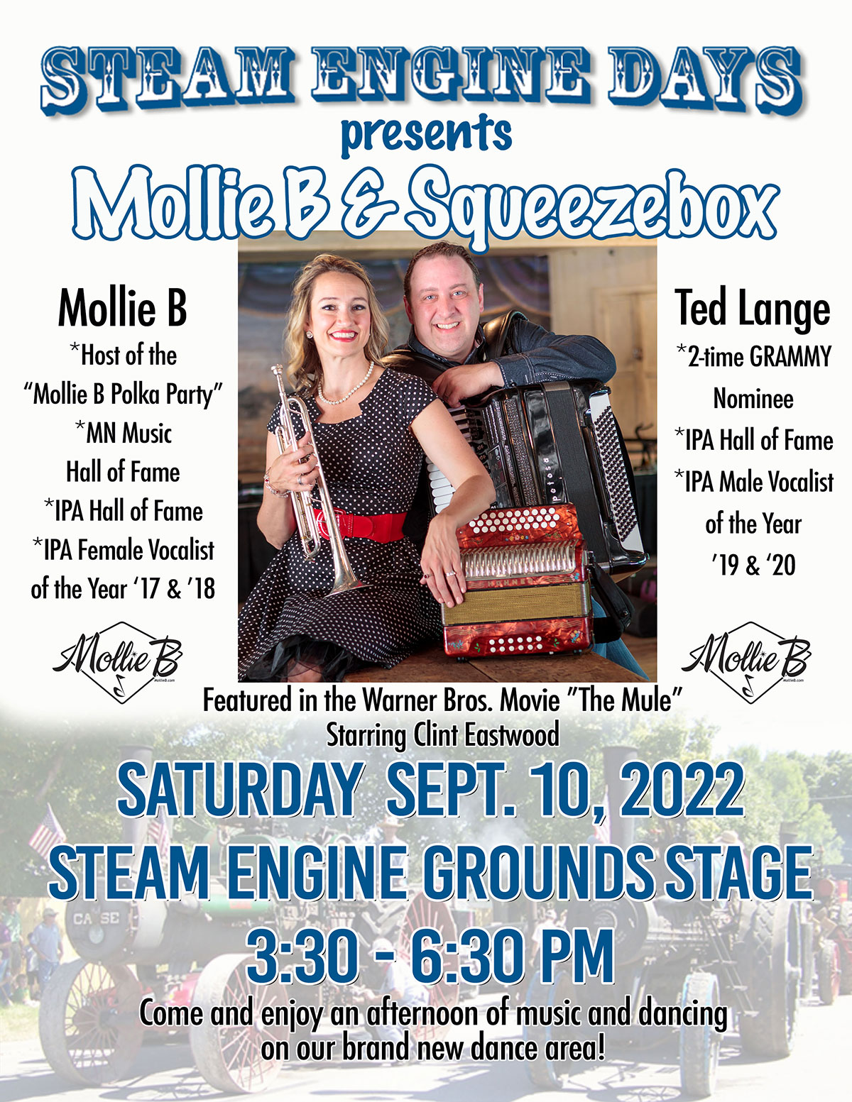 Mollie B and Squeezebox at Mabel Steam Engine Days